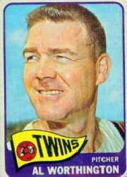 1965 Topps Baseball Cards      216     Al Worthington